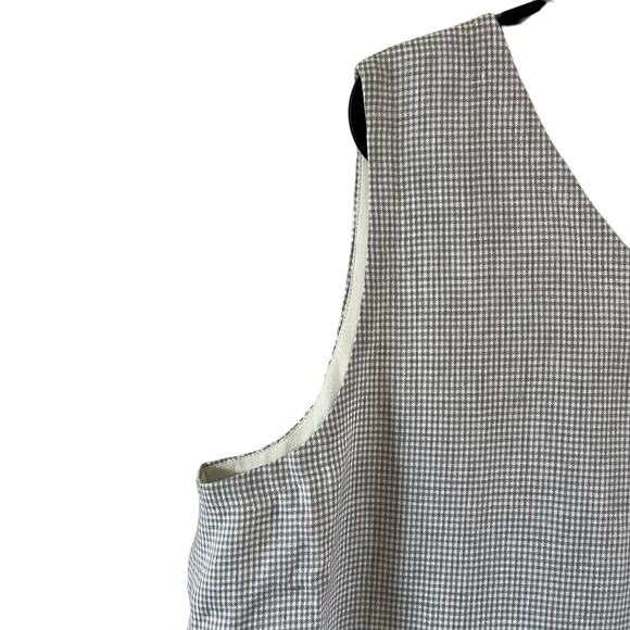 Garnet Hill Plus 100% Linen Grey Gingham Plaid Tank Maxi Dress Sz 18 Cottagecore - Picture 3 of 10